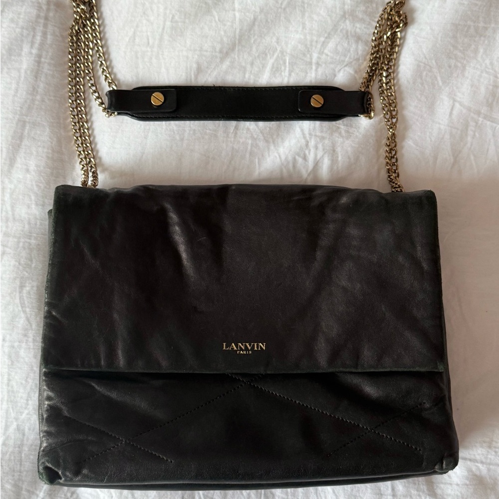 Lanvin Black Medium Sugar Quilted Lambskin Shoulder Bag